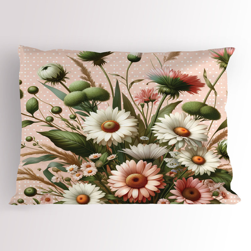 Taie décorative florale en microfibre, Très grand