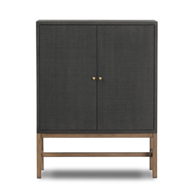 Hakana Bar Cabinet-Black Raffia