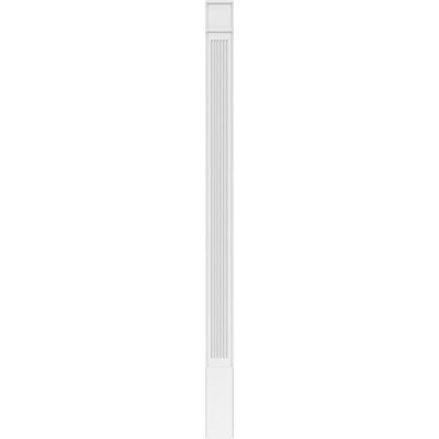 TruCraft Fluted Pilaster w/ Decorative Capital & Base, 12"W x 60"H x 2"P Base Can Be Trimmed Up To 6 5/8", Architectural Grade PVC, Sold As Pair