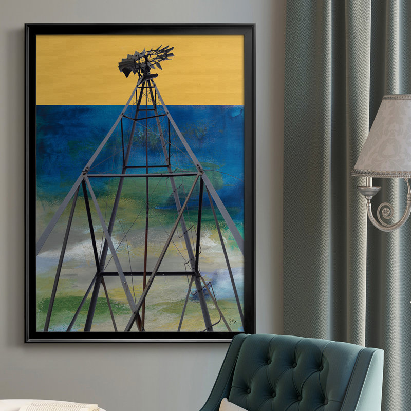 «Windmill Abstract», impression sur toile encadrée, H 24,5 po x l 18,5 po x P 1 po, Noir