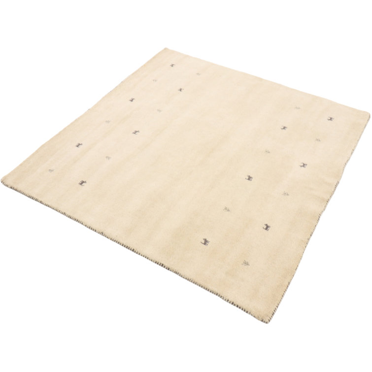 Handwoven Wool Gabbeh Uni White Rug