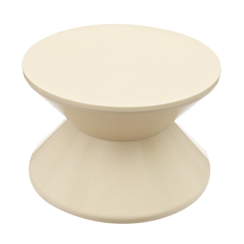 14.2x9.3” Round Side Table, White