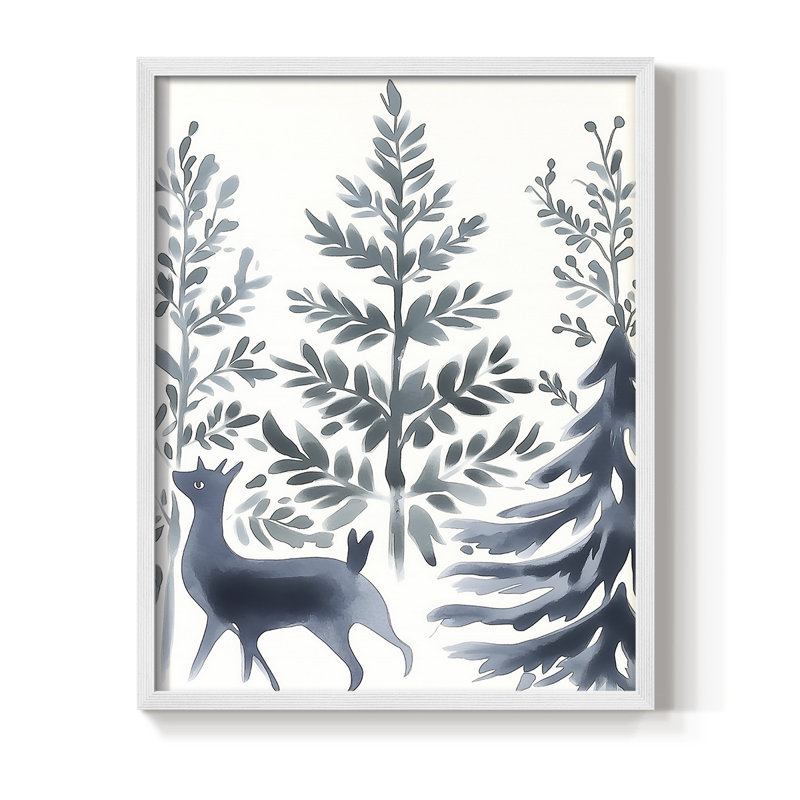 «Christmas Holiday», art encadré Cccxxiii - bois massif, H 21 po x l 17 po, Blanc