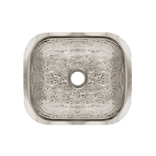 Whitehaus Collection 13" Rectangular Undermount Prep Sink with a Hammered Texture Surface