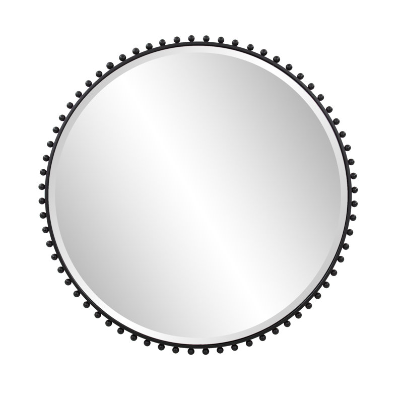 Gurnoor Metal Round Mirror, Matte Black