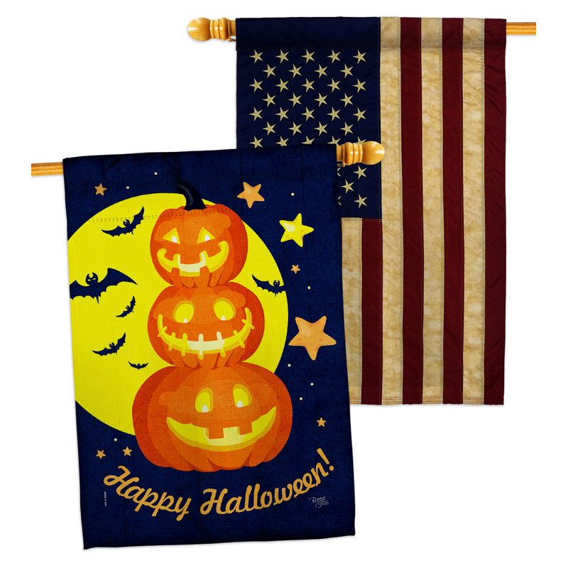 Drapeau de maison 40 x 28 po Pumpkin Trio