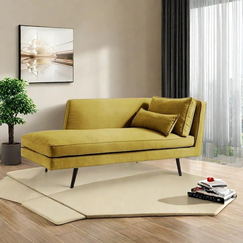 Chaise en bouleau élégante et confortable, Jaune, Orienté à droite