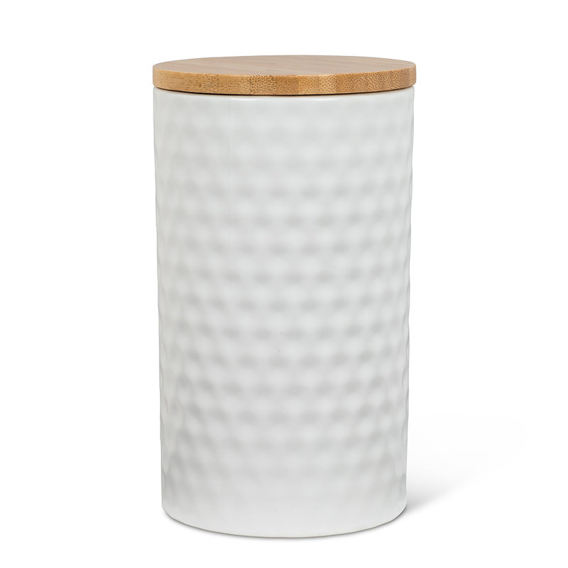Pot texturé, Blanc, H 7 po x l 3,5 po x P 3,5 po
