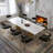 Subrati 63'' to 94.5” Rectangular  Extendable Dining Table with Sintered Stone Tabletop and Stainless Steel Base For 8-10-1396418619-1396418598