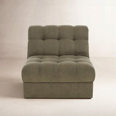 Pine Velvet Slipper Chair