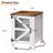 Farmhouse End Table with Charging Station, Mesh Barn Door, Magnetic Door, Adjustable Storage Shelf, Nightstand Square End Tables, Rustic Wood Sofa Side Table for Bedroom, Living Room