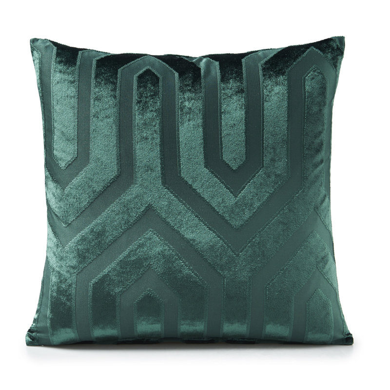 Aoibhin Geometric Square Cushion Cover, Green