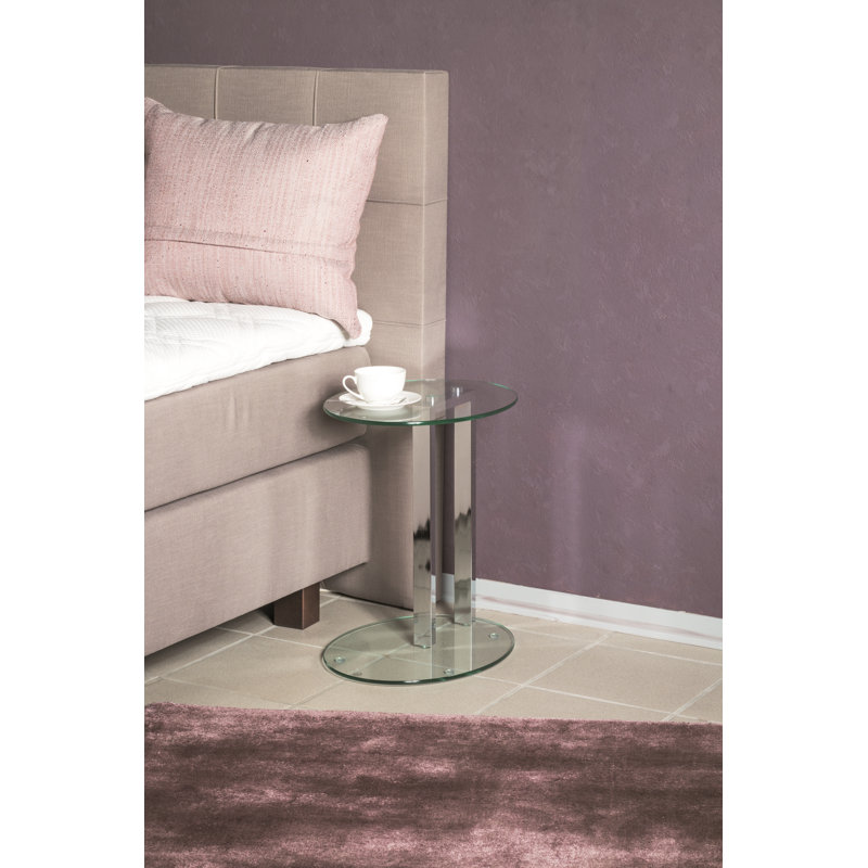 Holly Glass Top C Table End Table