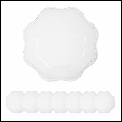 8 Pack Plastic Charger Plate, D13"
