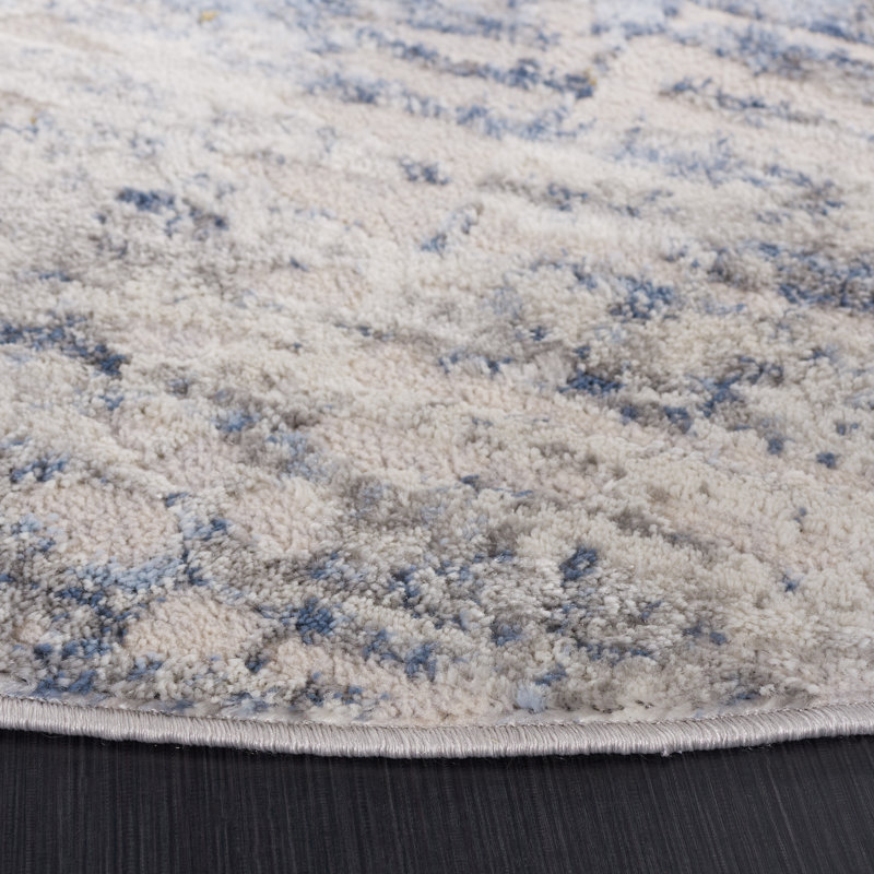 Tapis beige / bleu clair Palma 344, Rond 6 pi 7 po