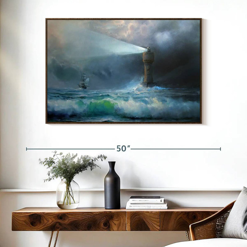 Ciel orageux, Cadre flottant noyer, 40 po x 27 po