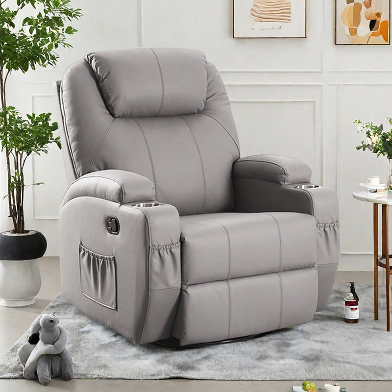 Fauteuil inclinable moderne et fonctionnel avec rangement, Gris