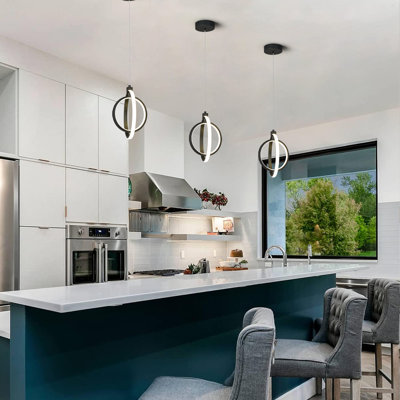 Modern Led Chandelier Ring Pendant Light Fixtures 4000k Dimmable Height Adjustable Pendant Lighting For Dining Room Kitchen Island Bedroom Living Room Foyer