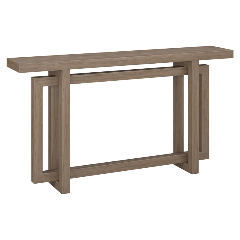 Breslow 55" Wide Rectangular Console Table in Antiqued Gray Oak, Antiqued Gray Oak, 29.5" H x 55" W x 10" D