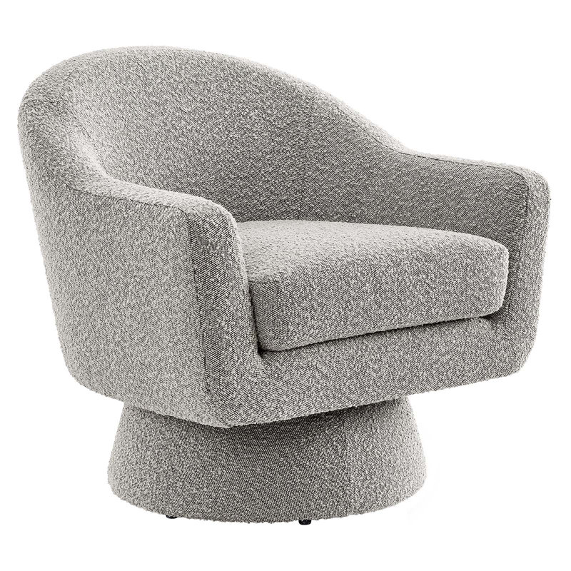 Modway Astral Boucle Fabric Swivel Chair, Taupe Polyester Blend