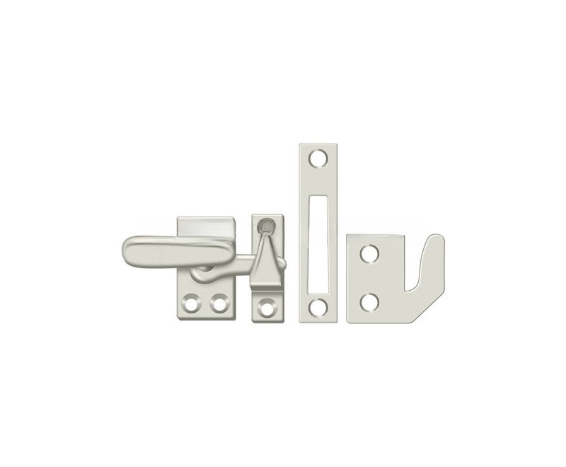 Verrou de fenêtre Deltana CF066U14, fermeture à battant, petit, nickel poli, Nickel poli
