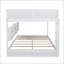 Lit superposé en bois de pin massif avec rangement, station de charge, barrières de sécurité et amp; Chambre familiale blanche sans sommier