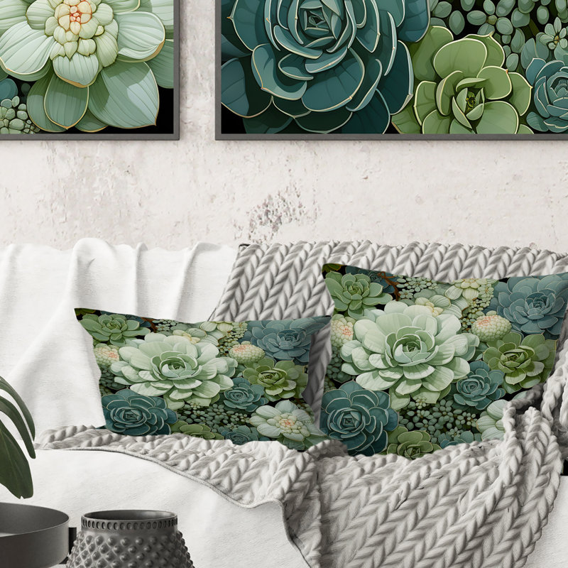 Coussin Green Succulents