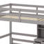Lit mezzanine avec lit autonome, escalier de rangement, bureau, tablettes et tiroirs-1077261891