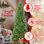Arbre de Noël artificiel 7,5 pi mince, 1396 branches en PE + PVC, conception à charnières pour une installation facile, support en métal stable-1535322424