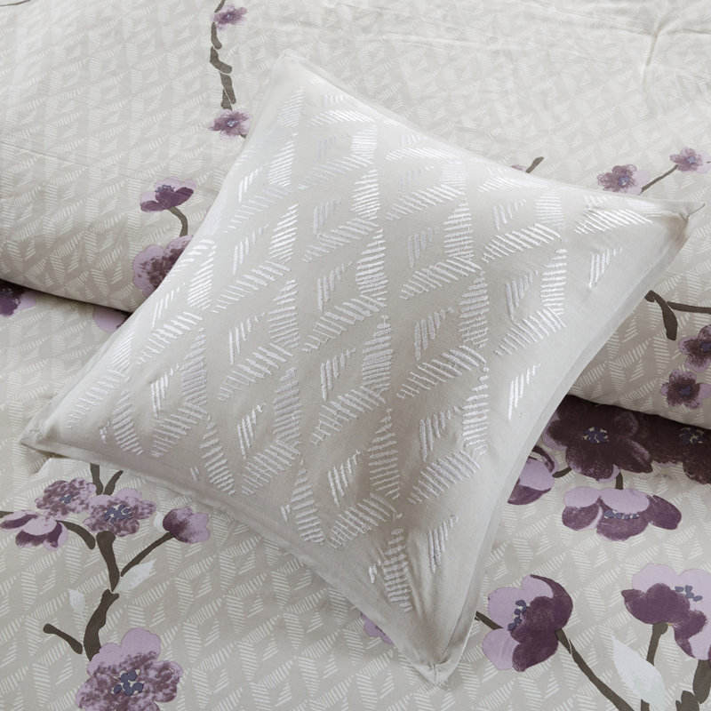 8 Piece Comforter Set Purple/Taupe