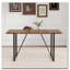 Table de salle à manger rectangulaire avec un dessus spécialement texturé et des pieds en métal noir-902759823