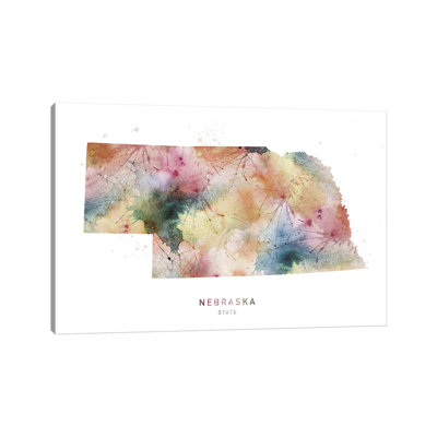 Carte de l'État du Montana à l'aquarelle
