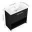 Meuble-lavabo autoportant de 36 po, lavabo en céramique, structure d'armoire en contreplaqué, 2 portes, meuble-lavabo à finition chêne noir avec armoire, autoportant, abat-jour foncé