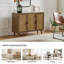 Hearn 109 cm Modern Wide Sideboard with 3 Rattan Doors-2017809947