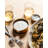 Laurel Marble Agate Ceramic Jute Leather Crystal Circle Round 4 Piece Coaster Set with Holder Set