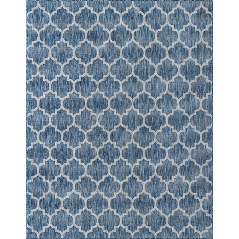 Outdoor Preen Area Rug Navy Color, Rectangle 10' x 14'