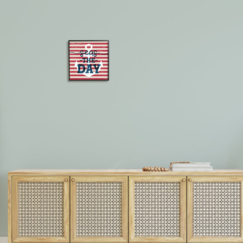 «Seas The Day Americana» par Daphne Polselli, Giclée encadrée noir minuit, L 12 po x H 12 po