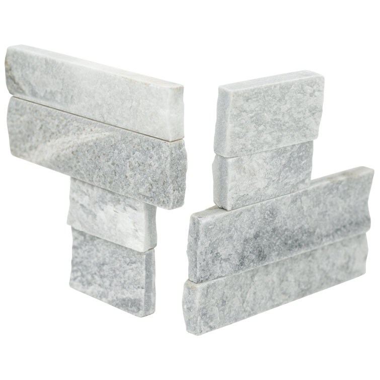 4.5" x 9" Mini Stacked Natural Stone Ledger Panel Corner Wall Tile