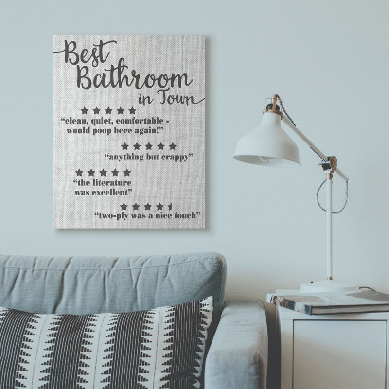 « five star salle de bain », art textuel, H 40 po x l 30 po x P 1,5 po, Toile tendue