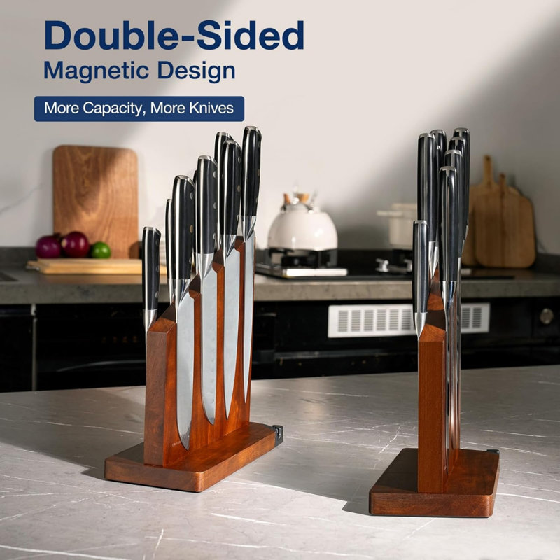 MforStyle Magnetic Knife Holder, Dark Wood Brown
