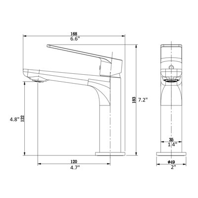 Robinet de lavabo de salle de bain Slim
