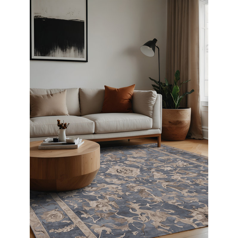 Tapis gris lavable à la machine, Carré 4 pi