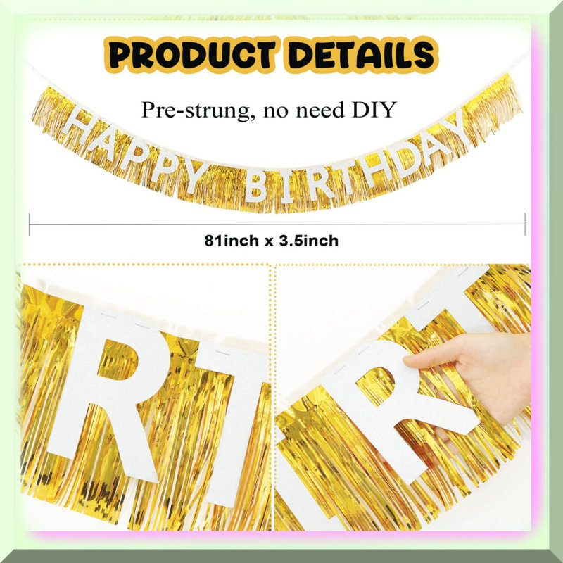 Gold Circle Garland 52ft 4 Pack