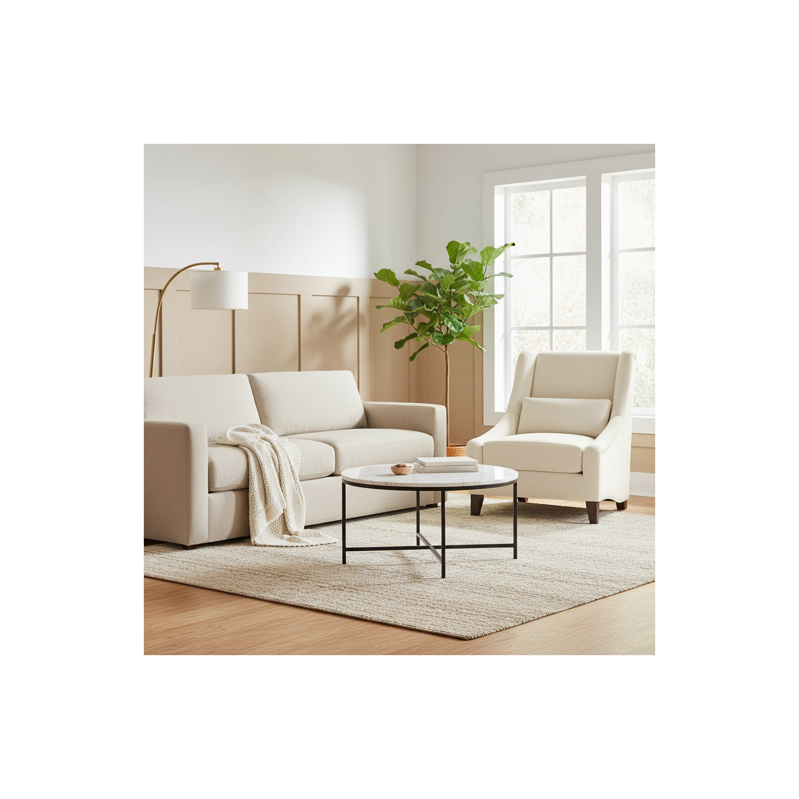 Adriana Chair, Cream Cotton