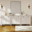 Buffet 3 en 1 fait à la main avec patchwork, blanc-133001832