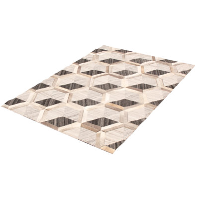 Mayella Cowhide Geometric Indoor Rug