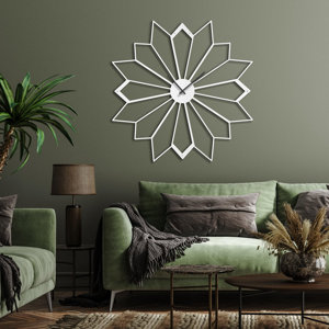 Large Metal Wall Clock Pointed Star Wall Sculpture Silent Hangings Home Decor Living Room