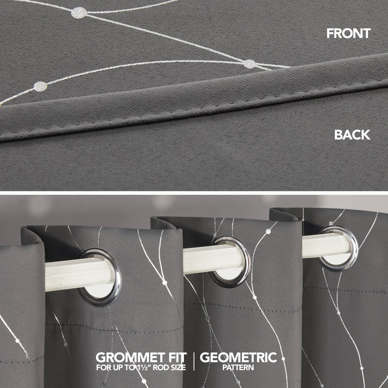 Cohmer Room Darkening Curtain Pair, 52" W x 54" L, Gray