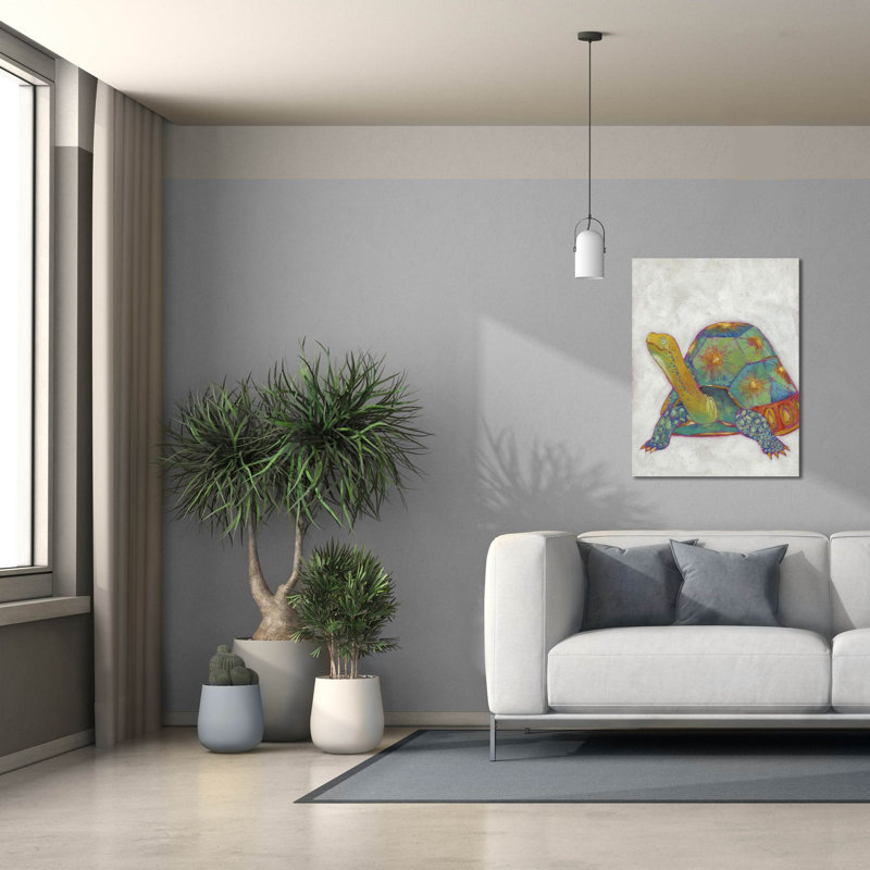 «Turtle Friends 2» par Chariklia Zarris, art mural sur toile, 26 po x 34 po, H 34 po x l 26 po