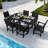 Davonia 7-Piece HDPE Plastic Patio Outdoor Dining Set with Arm Chairs-427538560